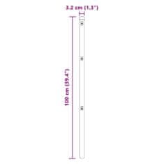Vidaxl Steber ograje. Drugo 52 pcs Siva 3.2 x 3.2 x 100 cm Jeklo