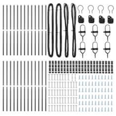 Vidaxl Steber ograje. Drugo 26 pcs Siva 3.2 x 3.2 x 170 cm Jeklo