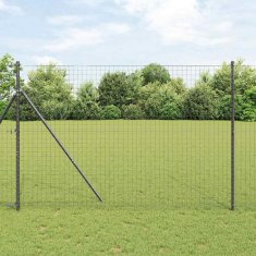 Vidaxl Ograde Stebri 52 kos Siva Ø32 mm 200 cm Galvanizirano Jeklo