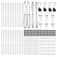Vidaxl Steber ograje. Drugo 26 pcs srebrna 3.2 x 3.2 x 200 cm Jeklo