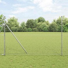 Vidaxl Ograjni stebri 7 pcs srebrna Ø32mm 200 cm Pocinkano jeklo