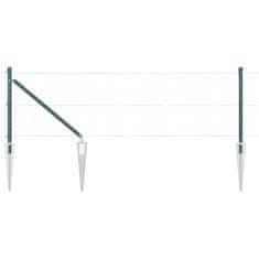 Vidaxl Ograjni stebri 7 pcs Zelena Ø32mm 60 cm Pocinkano jeklo