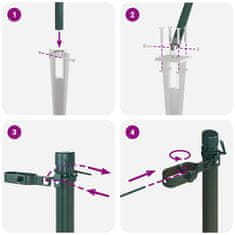 Vidaxl Steber ograje. Drugo 26 pcs srebrna 3.2 x 3.2 x 80 cm Jeklo