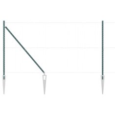 Vidaxl Ograjni stebri 7 pcs Zelena Ø32mm 140 cm Pocinkano jeklo