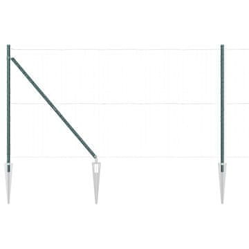 Vidaxl Ograjni stebri 7 pcs Zelena Ø32mm 140 cm Pocinkano jeklo