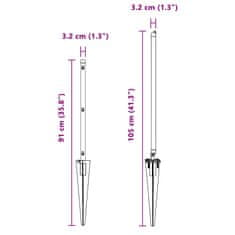 Vidaxl Ograjni stebri 13 pcs Siva Ø32mm 60 cm Pocinkano jeklo