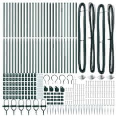 Vidaxl Steber ograje. Drugo 26 pcs srebrna 3.2 x 3.2 x 180 cm Jeklo