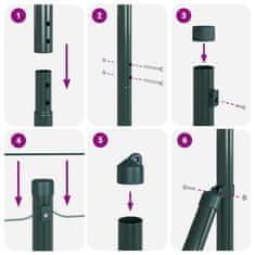 Vidaxl Steber ograje. Drugo 52 pcs srebrna 3.2 x 3.2 x 140 cm Jeklo