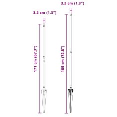 Vidaxl T-stebri s konico, 52 kosov, Ø32 mm, 140 cm, cinkano jeklo