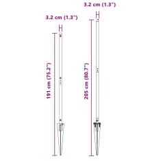 Vidaxl ograjni stebri z bodcem 52 komada Ø32 mm 160 cm iz pocinkanega jekla