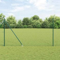 Vidaxl Ograjni stebri 13 pcs Zelena Ø32mm 170 cm Pocinkano jeklo