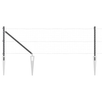 Vidaxl Steber ograje. Drugo 52 pcs srebrna 3.2 x 3.2 x 60 cm Jeklo
