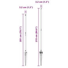 Vidaxl Ograjni stebri 13 pcs Siva Ø32mm 170 cm Pocinkano jeklo