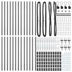 Vidaxl Steber ograje. Drugo 26 pcs srebrna 3.2 x 3.2 x 80 cm Jeklo