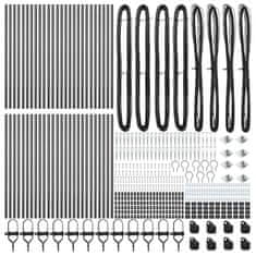 Vidaxl Steber ograje. Drugo 52 pcs srebrna 3.2 x 3.2 x 100 cm Jeklo