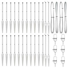 Vidaxl Steber ograje. Drugo 26 pcs srebrna 3.2 x 3.2 x 60 cm Jeklo