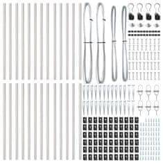 Vidaxl Steber ograje. Drugo 26 pcs srebrna 3.2 x 3.2 x 60 cm Jeklo