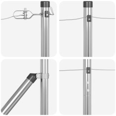 Vidaxl Stebri za ograjo s konico - 26 kosov, Ø32 mm, 140 cm, galvanizirano jeklo.