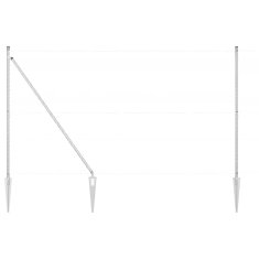 Vidaxl Stebri za ograjo s konico - 26 kosov, Ø32 mm, 180 cm, pocinkano jeklo
