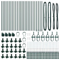 Vidaxl Steber ograje. 26 pcs srebrna 3.2 x 3.2 x 140 cm Jeklo