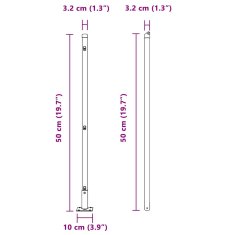 Vidaxl Set Ograjnih Stebrih 7 pcs Siva Ø32mm 160 cm Beton