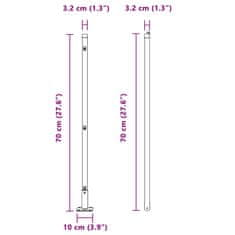 Vidaxl Ograjni stebri 13 pcs Siva Ø32mm 70 cm Pocinkano jeklo