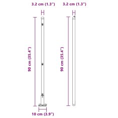 Vidaxl Stebri za ograjo z osnovnimi ploščami 52 kos Ø32mm 90cm Galvanizirana jeklo