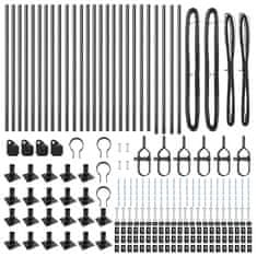 Vidaxl Steber ograje. Drugo 26 pcs srebrna 3.2 x 3.2 x 70 cm Jeklo