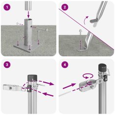 Vidaxl Stebri za ograjo z osnovnimi ploščami 52 kos Ø32mm 90cm Galvanizirana jeklo