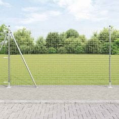 Vidaxl Ograjni stebri 13 pcs srebrna Ø32mm 160 cm Pocinkano jeklo