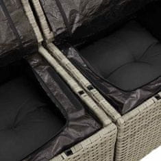 Vidaxl Vrtna sedežna garnitura 9 pcs Svetlo siva 55 x 62 x 69 cm
