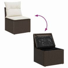 Vidaxl Vrtna sedežna garnitura 5 pcs Rjava in krem 55 x 55 x 37 cm