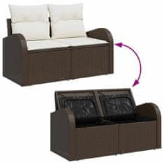 Vidaxl Vrtna sedežna garnitura 5 pcs Rjava in krem 55 x 55 x 37 cm