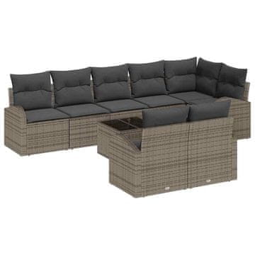 Vidaxl Vrtna sedežna garnitura Siva 55 x 55 x 37 cm poli ratan