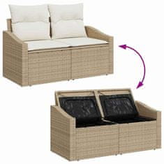 Vidaxl Vrtna sedežna garnitura z blazino 8 pcs Bež in smetanova