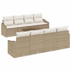 Vidaxl Vrtna sedežna garnitura 7 pcs Bež in smetanova 55 x 55 x 37 cm