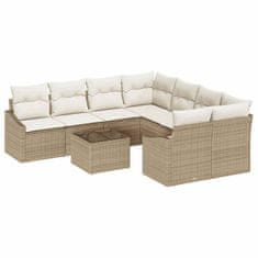 Vidaxl Vrtna sedežna garnitura 9 pcs Bež in smetanova 55 x 55 x 37 cm