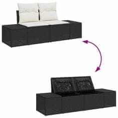 Vidaxl Vrtna sedežna garnitura 8 pcs Črna in krem 80 x 80 x 71 cm