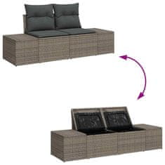 Vidaxl Vrtna sedežna garnitura 4 pcs Siva 55 x 62 x 69 cm Poly ratan