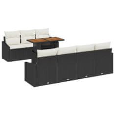 Vidaxl Komplet za jedilnico v vrtu Črna in krem 100 x 55 x 73 cm