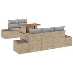 Vidaxl Komplet za jedilnico v vrtu 6 pcs Bež in siva 100 x 55 x 73 cm