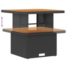 Vidaxl Vrtna sedežna garnitura z blazino 13 pcs Črna Poly ratan