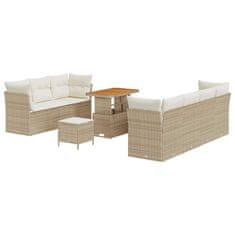 Vidaxl Vrtna sedežna garnitura 10 pcs bež in krem 90 x 55 x 71 cm