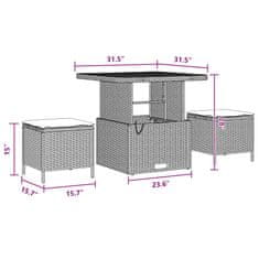 Vidaxl Vrtna sedežna garnitura z blazino 13 pcs Črna 80 x 80 x 71 cm