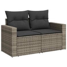 Vidaxl Vrtna sedežna garnitura z blazino 11 pcs Siva 80 x 80 x 71 cm