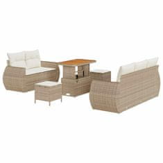 Vidaxl Vrtna sedežna garnitura 8 pcs bež in krem 90 x 55 x 71 cm