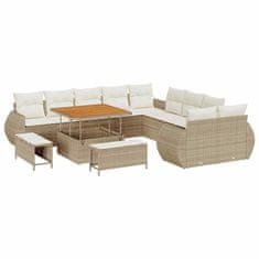 Vidaxl Vrtna sedežna garnitura 13 pcs bež in krem 100 x 100 x 71 cm