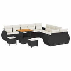 Vidaxl Vrtna sedežna garnitura 13 pcs Črna in krem 80 x 80 x 71 cm