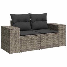 Vidaxl Vrtna sedežna garnitura z blazino 12 pcs Siva 80 x 80 x 71 cm