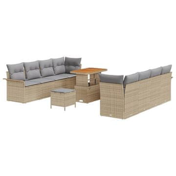 Vidaxl Vrtna sedežna garnitura Bež in svetlo siva 90 x 55 x 71 cm